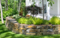 Raised Stone Bed and Wall