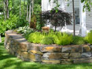 Stone wall and raised bed